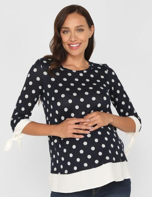Blusa Weekend Maternity para lactancia manga ¾ en SB