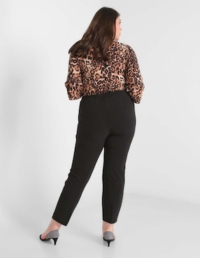 Pantalón La Mode Plus straight para mujer