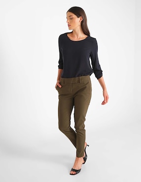 Pantalón Contempo corte skinny con bolsillos