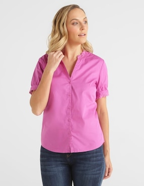 Blusa Weekend cuello redondo con encaje