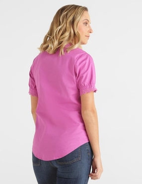 Blusa Weekend cuello redondo con encaje