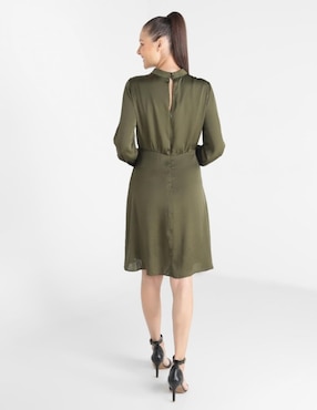 Vestido Contempo cuello redondo manga larga