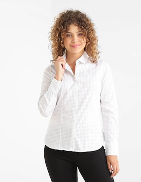 Blusa Contempo manga larga corte camisero