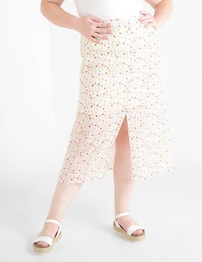 Falda Weekend Plus con diseño floral cintura alta