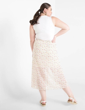 Falda Weekend Plus con diseño floral cintura alta