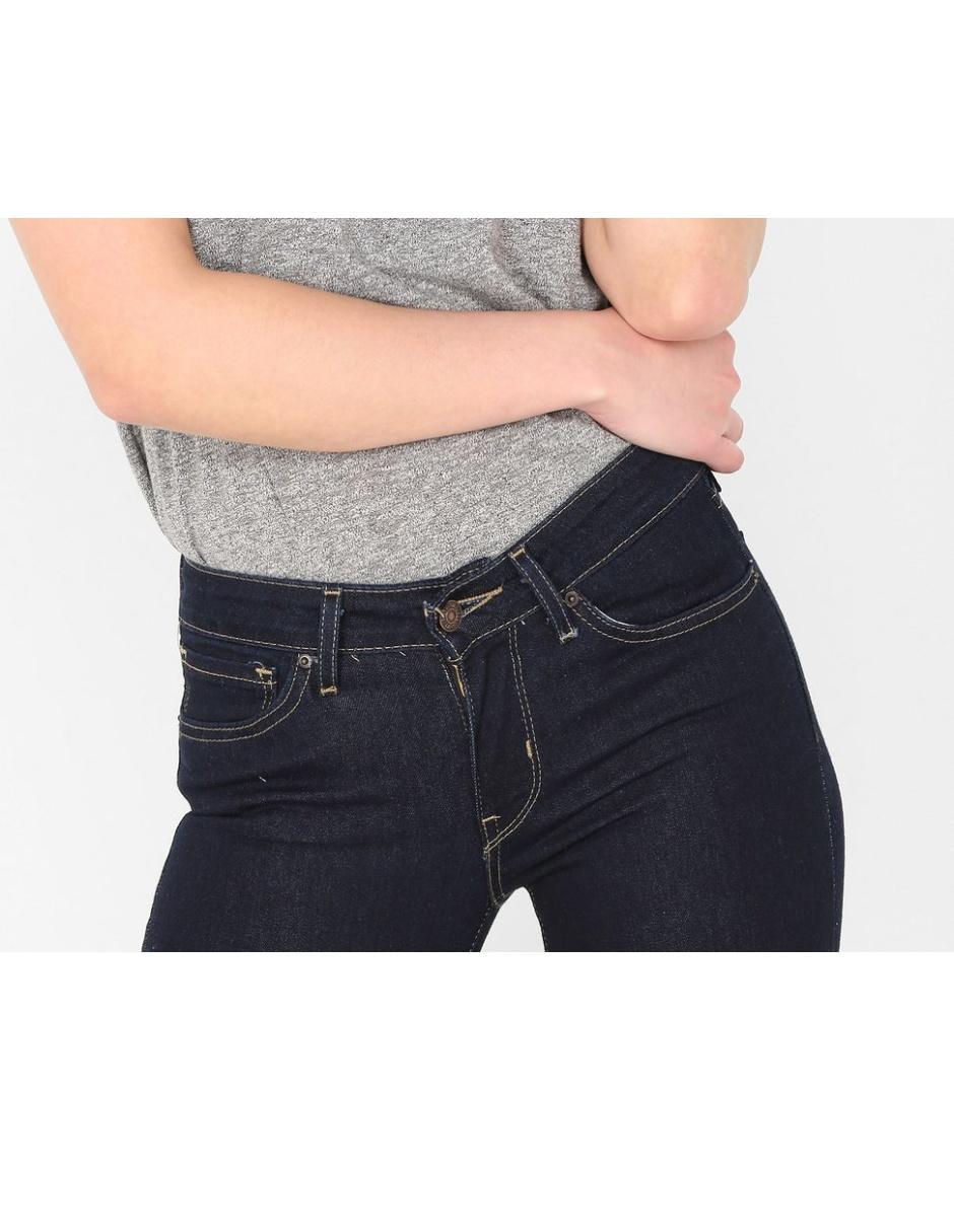 Jeans skinny lavado 711 obscuro corte cadera para mujer 4