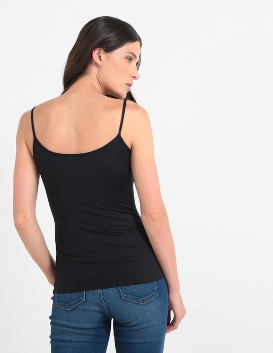 Top Contempo cuello redondo tirante delgado