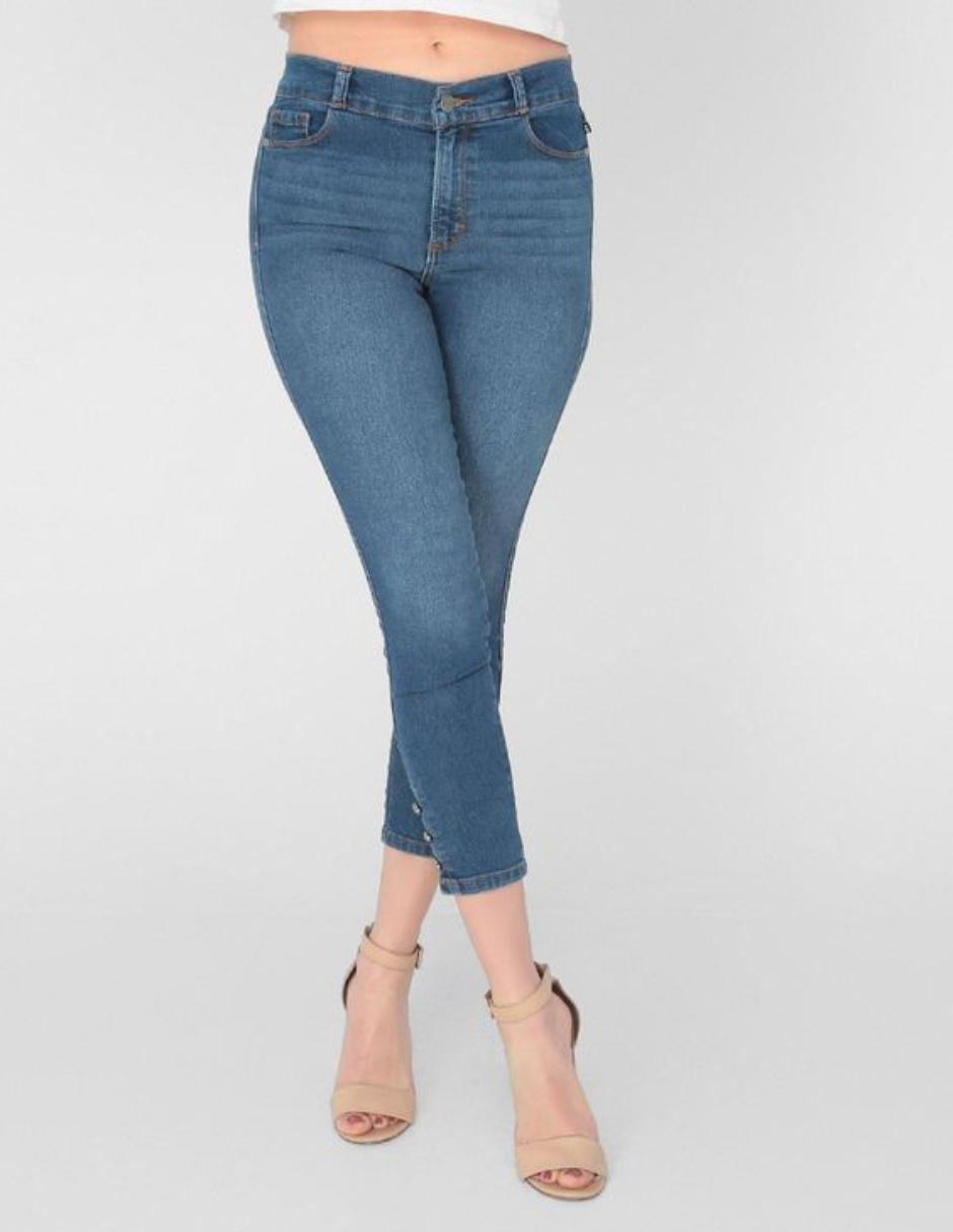 Jeans Oh Pomp! levanta glúteos dama corte crop en SB