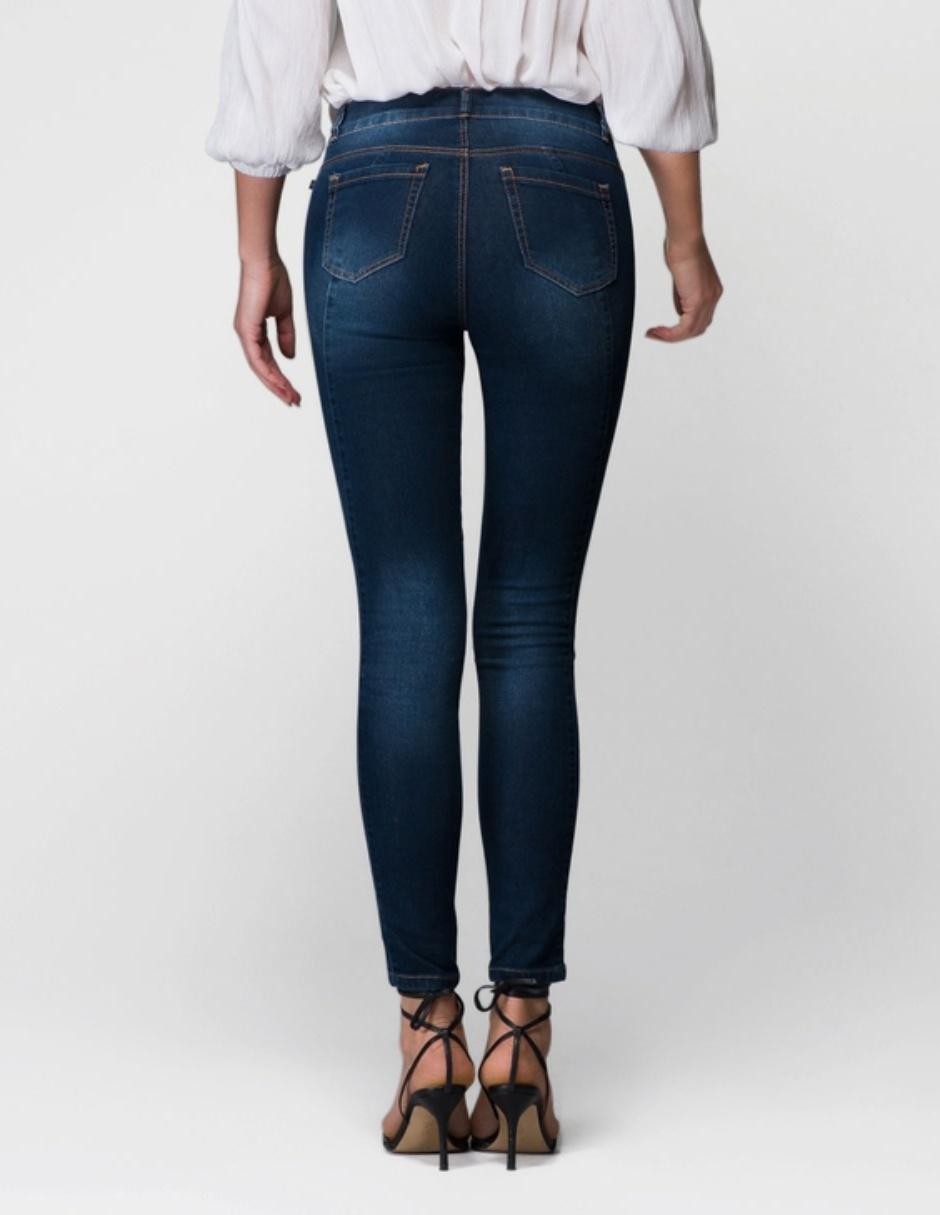 Jeans slim ! deslavado corte cintura alta para mujer 2