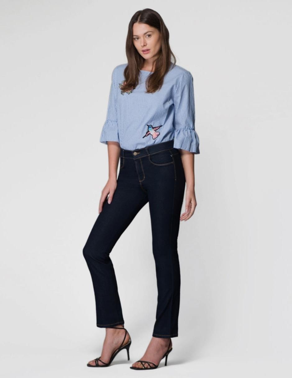 Jeans straight corte cintura alta para mujer 3