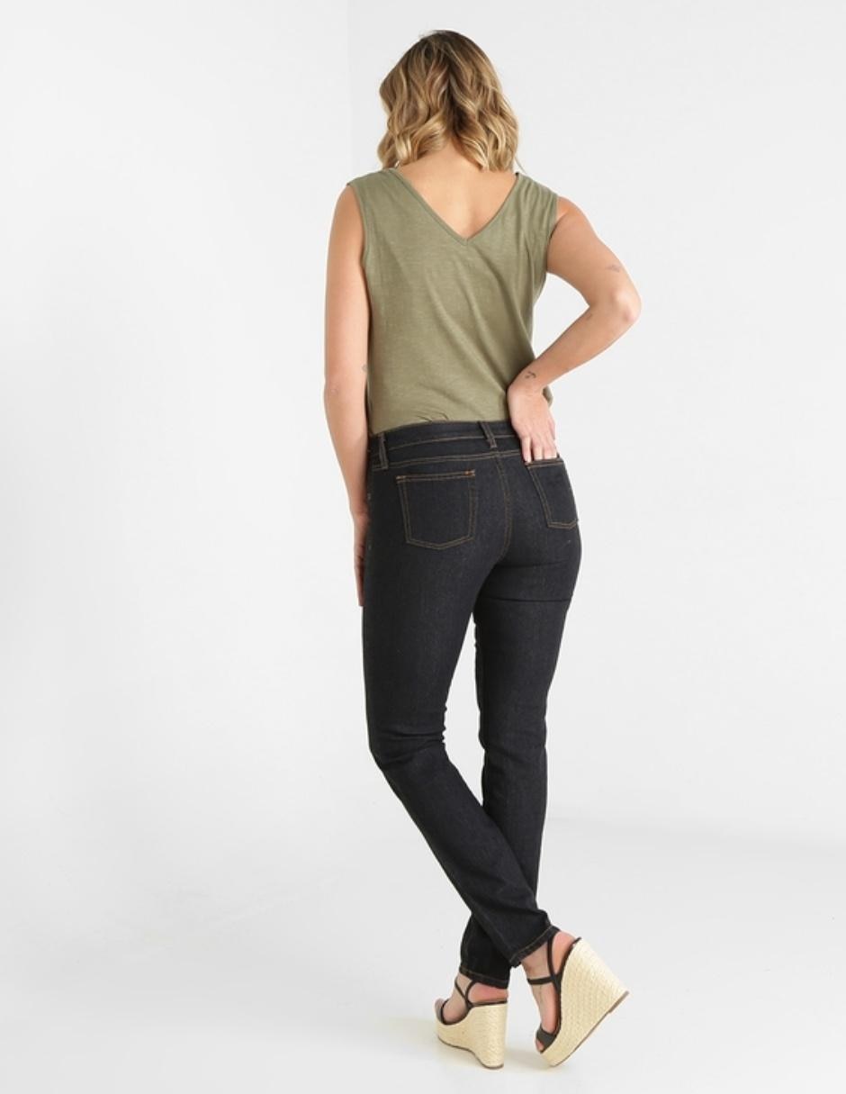 Jeans straight corte cintura para mujer 2