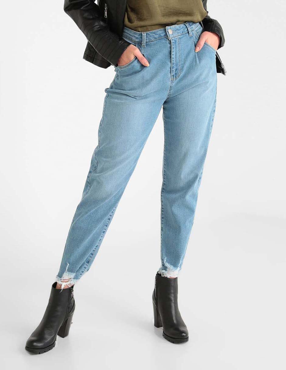 Jeans Contempo corte mom cintura alta para mujer en SB